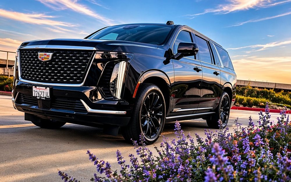 Black Cadillac Escalade exterior — Hayatt signature luxury SUV in the Bay Area
