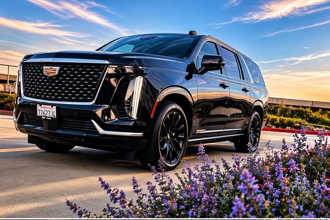 Black Cadillac Escalade luxury chauffeur SUV
